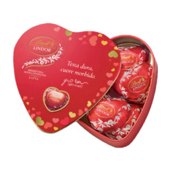 Cioccolatini Cuori Lindor - Lindt - Cuore Latta Piccolo - 55 g