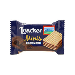 Biscotti Wafer Loacker - Minis - Cremkakao - Cacao - 200 Pezzi da 10 g