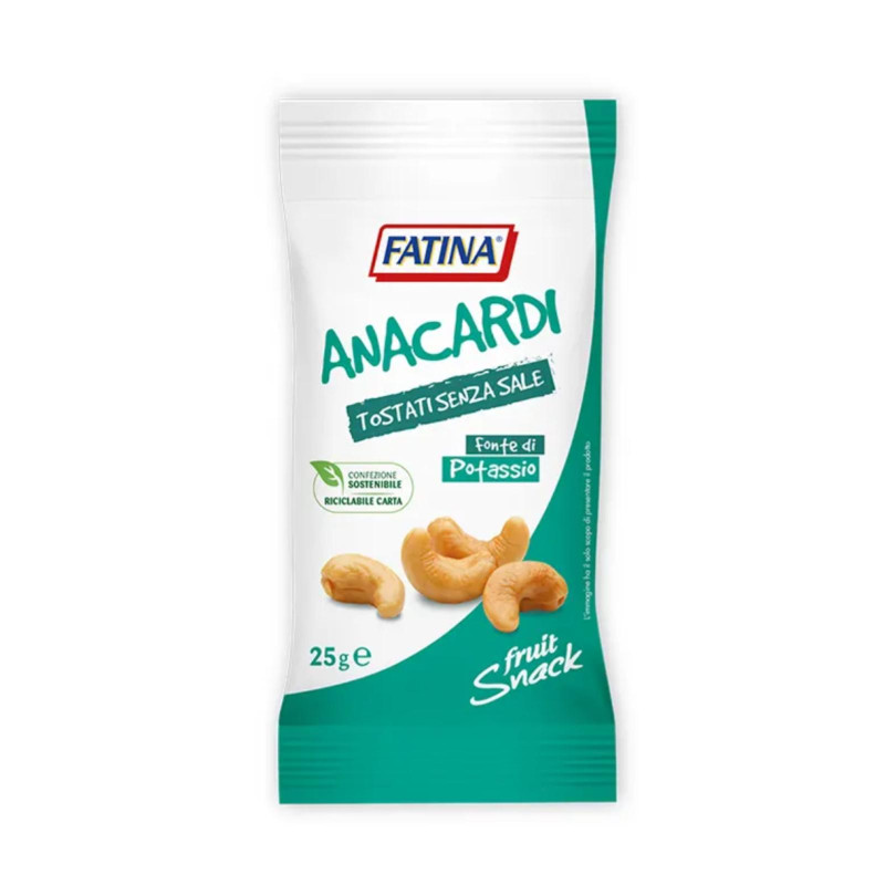 Anacardi Tostati Senza Sale - Fatina - Snack Frutta Secca - 26 x 25 g