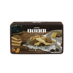 Wafer Babbi - Waferini Piccoli Piaceri - Cacao e Nocciola -  Latta Regalo - 250 g