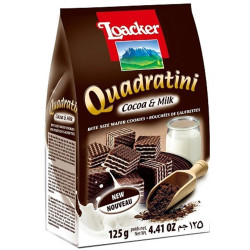 Biscotti Wafer Loacker - Quadratini - Cacao & Milk - 125 gr