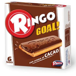 Biscotti Ringo Goal al Cacao - Con Crema al Cacao - 6 Snack - 168 gr