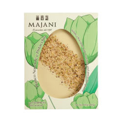 Plato' Cioccolato Majani - Cioccolato Bianco con Granella di Nocciole e Pistacchi - 250 g