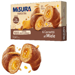 Cornetti Misura - Fibre Extra - Integrali al Miele - 300 gr - 6...