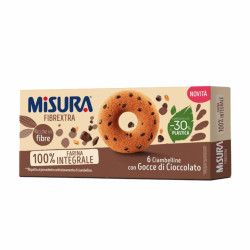 Ciambelline Misura - Fibre Extra - Integrali - con Gocce di Cioccolato 230 gr - 6 Ciambelle