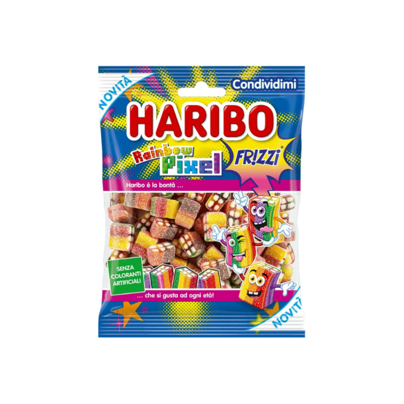 Caramella Gommose - Haribo - Rainbow Pixel - Frizzi - 30 Bustine da 80 g