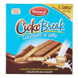 Snack CiokoBreak - Witor's - Cioccolato al Latte -120 gr - 6...