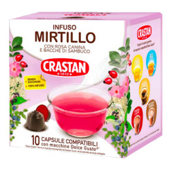 Infuso Mirtillo in Capsule - Crastan - Compatibili Dolce Gusto - 10...