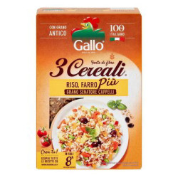 3 Cereali - Gallo - Riso, Farro Più - Grano Senatore Cappelli - 400 gr