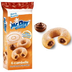 Ciambelle Mr Day - Con Crema al Cioccolato - 6 Ciambelle - 300 gr