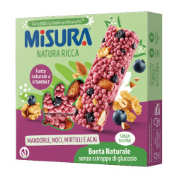 Barretta Cereali Misura - Natura Ricca - Mandorle, Noci e Mirtilli...